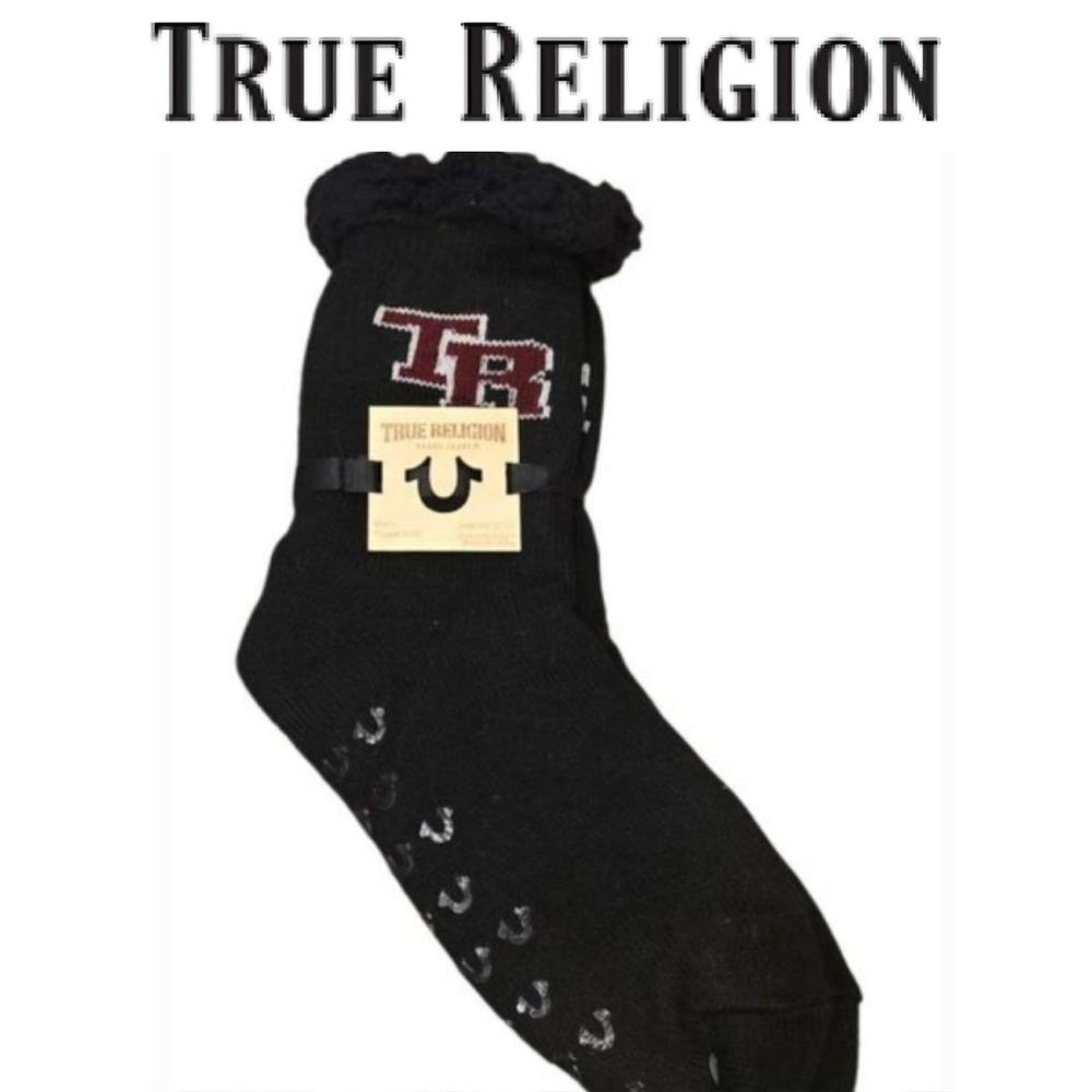 True Religion TR Logo Slipper Socks